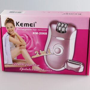 Kemei KM-2068 ماكينة إزالة الشعر للنساء 2 فى 1 - قابلة لإعادة الشحن