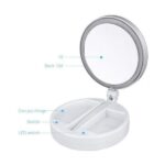 ⁦Foldable Mirror With Led Light - White⁩ - الصورة ⁦3⁩