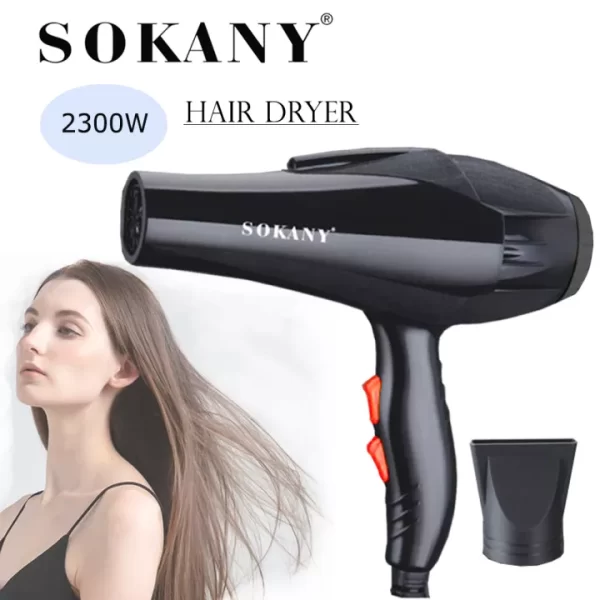 ⁦Sokany HS-3618 استشوار سوكاني 2300 وات لتجفيف وفرد الشعر +فرشاة خشب⁩ - الصورة ⁦5⁩