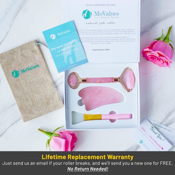 ⁦اداة جاد رولر الأصلي بحجر اليشم للعناية بالبشرة Jade Roller Stone Face Massager⁩ - الصورة ⁦5⁩