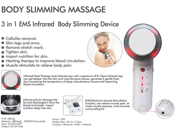 ⁦جهاز التراسونيك 3 فى 1 للعناية بالبشرة والتخسيس والتدليك Ultrasonic Cavitation Radio Frequency Beauty and Skin Care Machine with EMS⁩ - الصورة ⁦24⁩