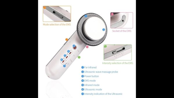 ⁦جهاز التراسونيك 3 فى 1 للعناية بالبشرة والتخسيس والتدليك Ultrasonic Cavitation Radio Frequency Beauty and Skin Care Machine with EMS⁩ - الصورة ⁦26⁩