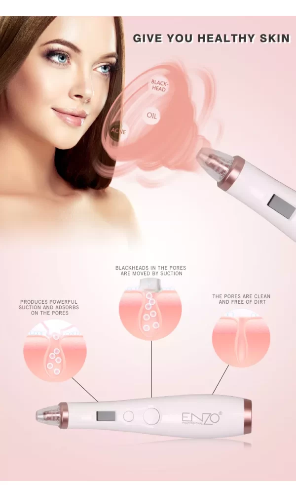 ⁦جهاز شفط دهون الوجه 2 في 1 وإزالة الرؤوس السوداء Enzo Blackhead Removal Machine EN-215⁩ - الصورة ⁦12⁩