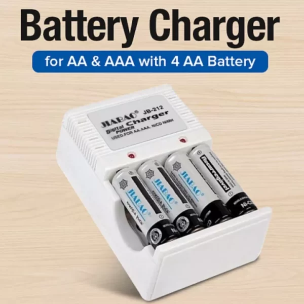 ⁦شاحن بطاريات قلم AA/AAA4 حجاره Jiabao Battery Charger AA/AAASet Of Batteries - 4 Pcs (AA)⁩ - الصورة ⁦12⁩