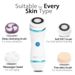 فرشاة تنظيف الوجه الكهربائية والمساج 4 في1 Facial Cleaning Brush - الصورة 12