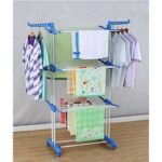 منشر غسيل 3 ادوار قابل للطي Stainless Steel Clothes Hanger Mobile Folding Racks - 3 Layers - الصورة 2
