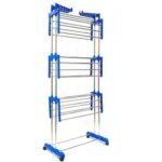 منشر غسيل 3 ادوار قابل للطي Stainless Steel Clothes Hanger Mobile Folding Racks - 3 Layers - الصورة 4