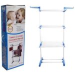 منشر غسيل 3 ادوار قابل للطي Stainless Steel Clothes Hanger Mobile Folding Racks - 3 Layers - الصورة 5