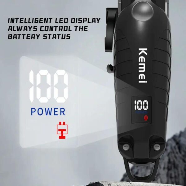 ماكينة حلاقة كهربائية KM-2290D للرجال - احترافية وقابلة للشحن بتصميم مريح - Image 3