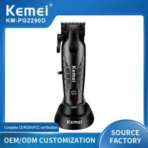 ماكينة حلاقة كهربائية KM-2290D للرجال - احترافية وقابلة للشحن بتصميم مريح