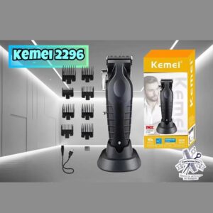 ماكينة حلاقة كهربائية للرجال KM-2296 - احترافية وقابلة للشحن بتصميم مريح ورؤوس متعددة