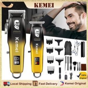 KM-8501 ماكينة حلاقة كهربائية للرجال - احترافية وقابلة للشحن بتصميم مريح ورؤوس متعددة