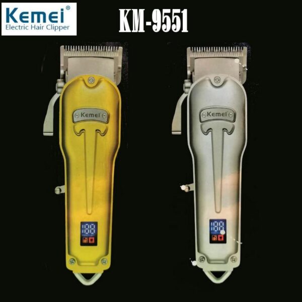 ماكينة حلاقة كهربائية KM-9551 - احترافية وقابلة للشحن للرجال بتصميم مريح ورؤوس متعددة - Image 3