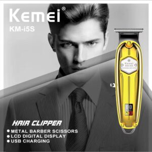 Km-i5s ماكينة حلاقة كهربائية للرجال - احترافية وقابلة للشحن بتصميم مريح ورؤوس متعددة