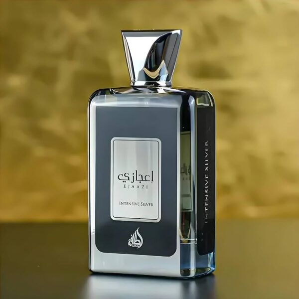Lattafa عطر اجازي انتينسيف سيلفر او دي برفان - عطر خشبي عنبري للجنسين برائحة الجريب فروت واليوسفي - Image 3