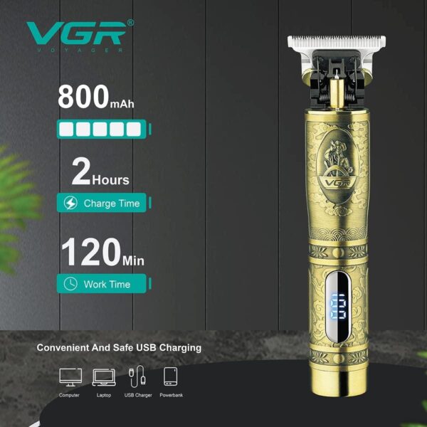 V-091 - ماكينة حلاقة كهربائية للرجال قابلة للشحن - احترافية ودقيقة للاستخدام اليومي - Image 5
