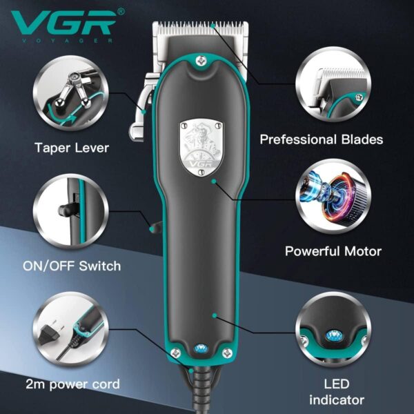 ماكينة الحلاقة VGR V-123 الاحترافية   للصالونات والمحترفين - Image 3