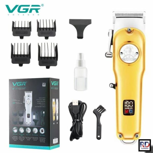 V-181 - ماكينة حلاقة كهربائية احترافية للرجال بقابلة للشحن ورؤوس متعددة - Image 3