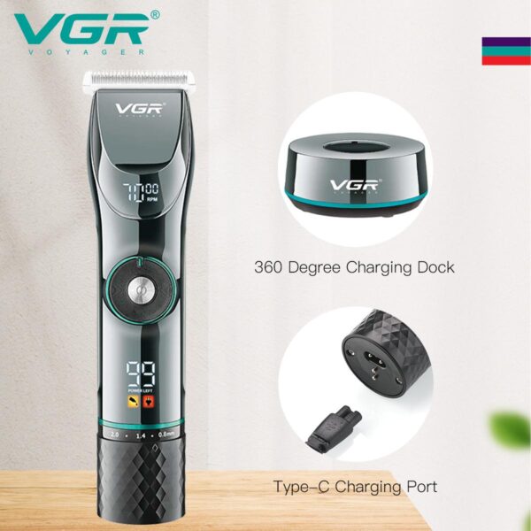 V-256 ماكينة حلاقة كهربائية احترافية للرجال - شفرات دقيقة وقابلة للشحن
