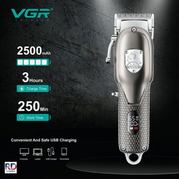 V-276 - ماكينة حلاقة كهربائية احترافية للرجال - قابلة للشحن بتقنية قص دقيقة - Image 6