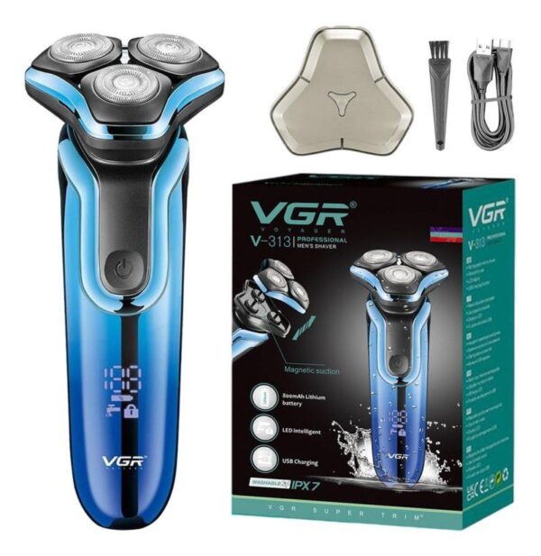 V-313 - ماكينة حلاقة وتنعيم للرجال قابلة للشحن مع رؤوس متعددة - Image 4