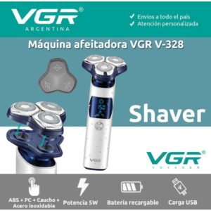 V-328 - ماكينة حلاقة وتنعيم احترافية للرجال - قابلة للشحن مع رؤوس متعددة