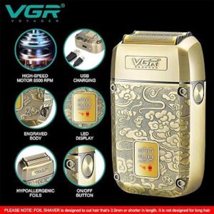 V-336 ماكينة حلاقة وتنعيم الذقن للرجال قابلة للشحن - احترافية ودقيقة