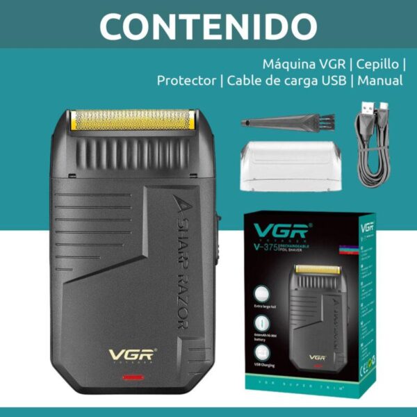 V-375 - ماكينة حلاقة وتنعيم احترافية للرجال - قابلة للشحن مع رؤوس متعددة - Image 3