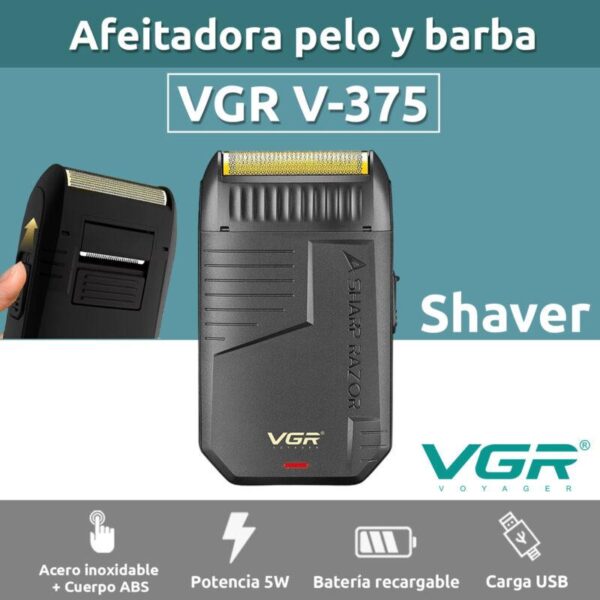 V-375 - ماكينة حلاقة وتنعيم احترافية للرجال - قابلة للشحن مع رؤوس متعددة