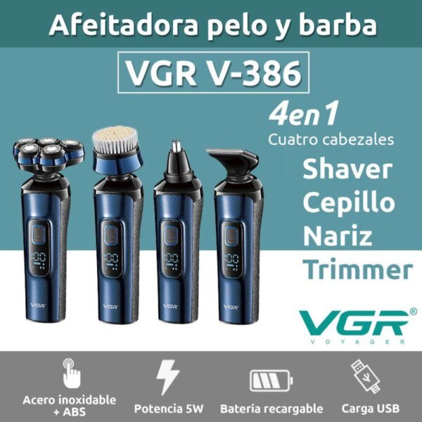 ماكينة حلاقة وتنعيم للرجال - V-386 - Image 5