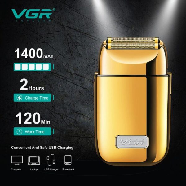 V-398 - ماكينة حلاقة وتنعيم للرجال قابلة للشحن مع رؤوس متعددة - Image 3