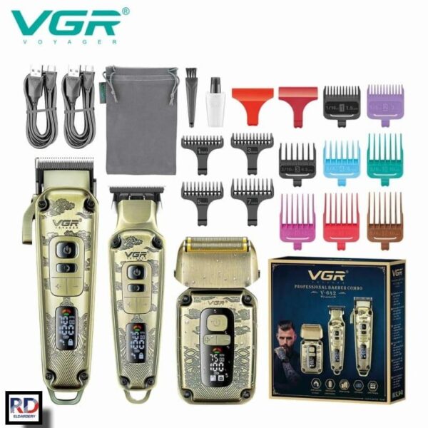 ماكينة حلاقة كهربائية احترافية قابلة للشحن للرجال - V642 - متعددة الرؤوس لتصفيف دقيق - Image 2