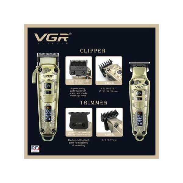 V-643 ماكينة حلاقة كهربائية احترافية للرجال - قابلة للشحن بتقنية قص دقيقة - Image 7