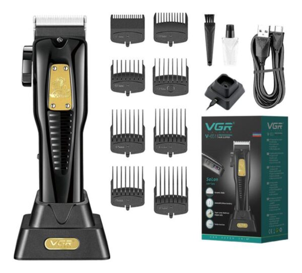 V-651 - ماكينة حلاقة كهربائية احترافية قابلة للشحن للرجال - 3 رؤوس - طويلة الأمد - Image 4