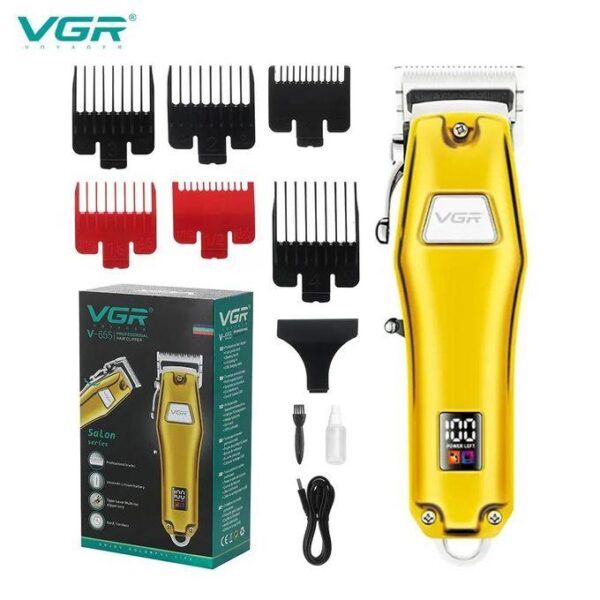 V-655 - ماكينة حلاقة كهربائية للرجال احترافية قابلة للشحن مع رؤوس متعددة - Image 3
