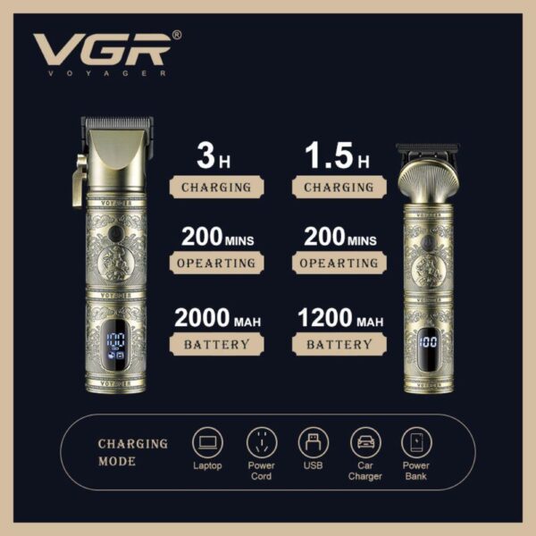 V-670 ماكينة حلاقة كهربائية احترافية للرجال - شحن سريع وتصميم مريح - Image 3