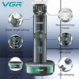 ماكينة حلاقة كهربائية للرجال بدون سلك - قابلة للشحن - V-671