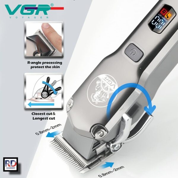 V-675 - ماكينة حلاقة كهربائية للرجال بدون سلك - قابلة للشحن مع رؤوس متعددة - Image 2