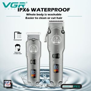 V-675 - ماكينة حلاقة كهربائية للرجال بدون سلك - قابلة للشحن مع رؤوس متعددة