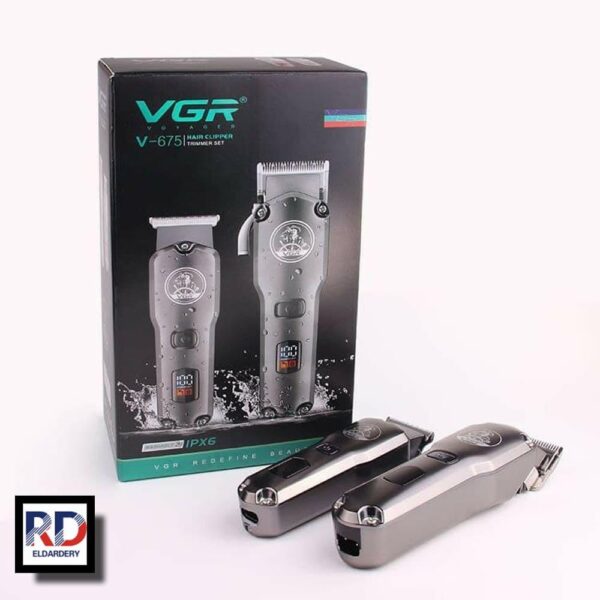 V-675 - ماكينة حلاقة كهربائية للرجال بدون سلك - قابلة للشحن مع رؤوس متعددة - Image 7