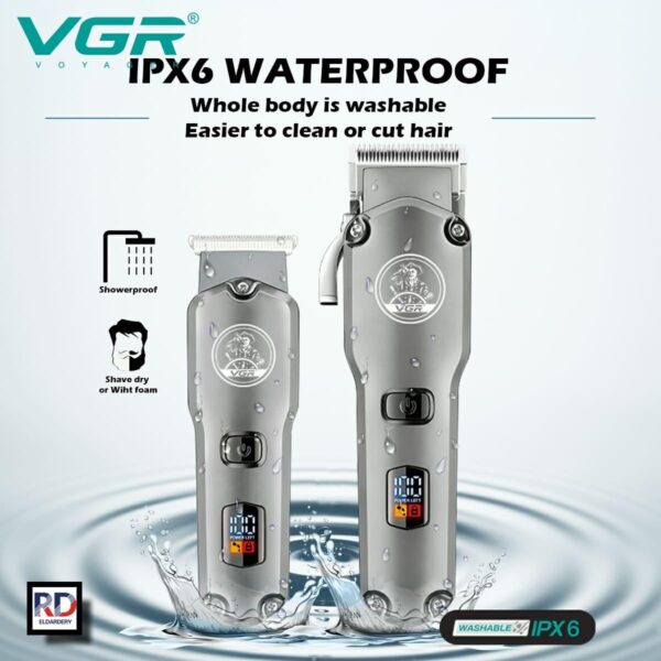 V-675 - ماكينة حلاقة كهربائية للرجال بدون سلك - قابلة للشحن مع رؤوس متعددة