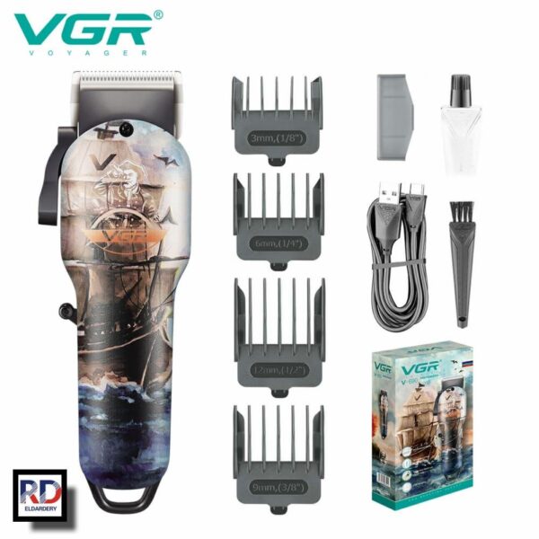 V-690 ماكينة حلاقة وتشذيب اللحية للرجال - قابلة للشحن مع رؤوس متعددة - Image 5