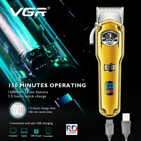 Professional Rechargeable Electric Shaver for Men - V693 with Multi-Head Trimmer & Long Battery Life - Image 7