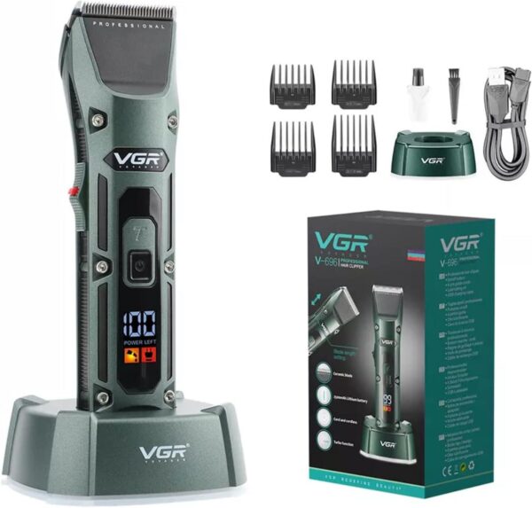 V-696 - ماكينة حلاقة كهربائية احترافية للرجال - قابلة للشحن بتقنية قص متطورة - Image 3