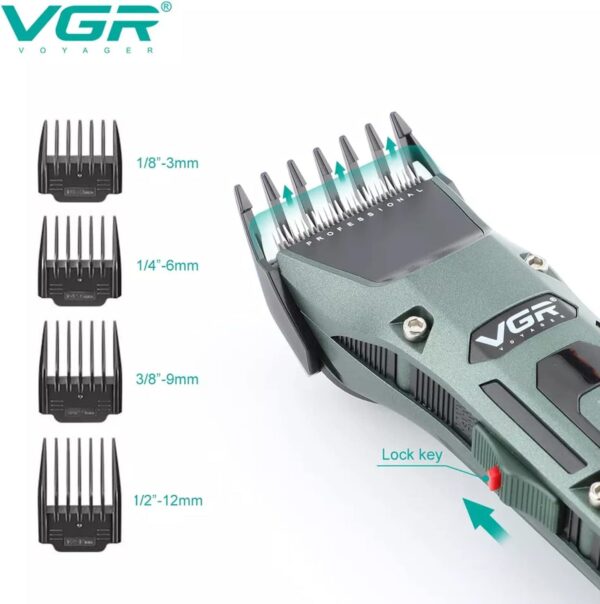 V-696 - ماكينة حلاقة كهربائية احترافية للرجال - قابلة للشحن بتقنية قص متطورة - Image 5