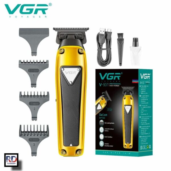 V-907 - ماكينة حلاقة كهربائية احترافية للرجال بقابلة للشحن ورؤوس متعددة - Image 3