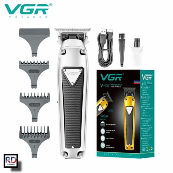 V-907 - ماكينة حلاقة كهربائية احترافية للرجال بقابلة للشحن ورؤوس متعددة - Image 4