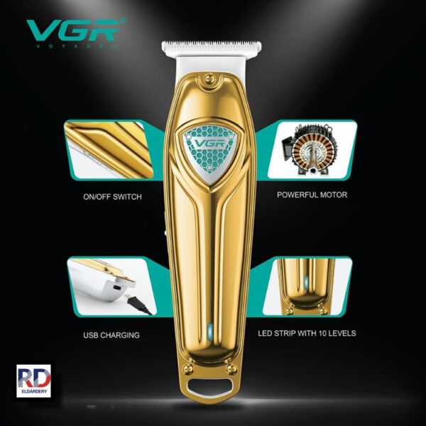 V-911 - ماكينة حلاقة وتشذيب اللحية للرجال - احترافية وقابلة للشحن - Image 2