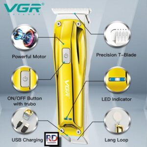 V-955 - ماكينة حلاقة شعر اللحية والرأس للرجال - قابلة للشحن بتقنية متطورة
