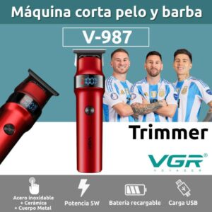 V-987 - ماكينة حلاقة كهربائية احترافية للرجال - قابلة للشحن بتقنية قص دقيقة